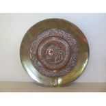 A Victorian bronze and copper wall plaque, stamped L Oudry - 32cm diameter, clean condition
