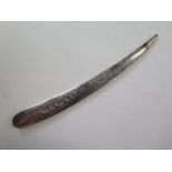 An Irish silver letter opener, approximately 2 toz, with some wear to one end