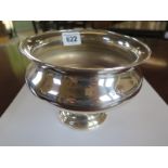 A silver rose bowl with rubbed hallmarks, approximately 11.7toz, 16cm diameter, some dents and