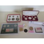 A George V 1935, 6 coin proof set with original box, approximately 2toz, together with a 1887