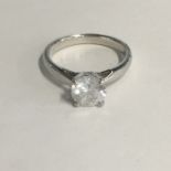 A good diamond solitaire ring - 1.55ct, colour G, clarity I2, hallmarked 950 platinum, size N -