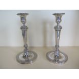 A pair of 19th century continental candlesticks, with rubbed hallmarks possibly Austrian, with