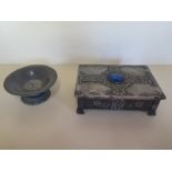 An Arts and Crafts style pewter trinket box