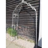 A painted iron garden arch