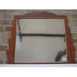 An Art Deco oak framed mirror - 71cm x 82cm