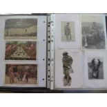 An album of approx 200 WWI postcards and cuttings