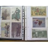 An album of WWI postcards - approx 200
