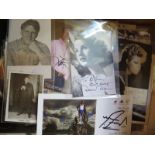 Over 50 autograph publicity photographs of mid to late 20th century theatrical and sporting