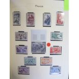 A French stamp collection from 1940s-1960s, to include most better sets including National Relief