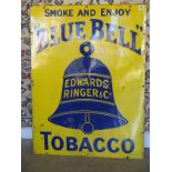 A large enamel advertising sign, Edwards Ringer & Co - Blue Bell Tobacco - 102cm x 77cm - some