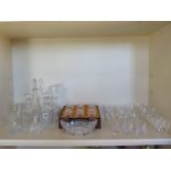 A collection of glassware including six Edinburgh Whiskey glasses, all generally good, ships to