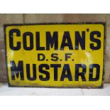 A Colmans Mustard D S F enamel advertising sign - 40cm x 61cm some small enamel loss but