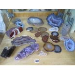 A collection of genome, crystals and agate coasters, 24 pieces