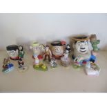Eight children’s character figurines, with six Royal Doulton and Beswick Beatrix Potter characters