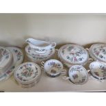 A part Ansyley dinner service with eight dinner plates, nine dessert plates, eight side plates,