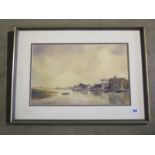 A watercolour entitled verso Evening at Wells by John Snelling - 27cm x 41cm - frame size 43cm x