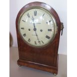 An early 19th Century bracket clock with a 7 inch painted convex dial, singed Geo Hutchinson,