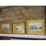 Three watercolours of Cornish coastal scenes, including Michaels Mount, all signed WE Croxford -