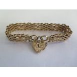 A 9ct yellow gold gate link bracelet - approx 18 grams