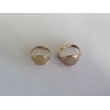 Two 9 ct gold rings, approximately 7.8g, both in a heavily worn condition, see images