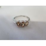 A 9ct white gold topaz and diamond ring - size Q - approx 2.3 grams - in good condition