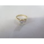 A 14K yellow gold princess square cut diamond solitaire ring - diamond approx 1.50ct - ring size L -