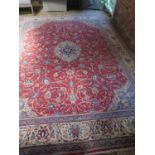 A hand knotted woollen Mahal rug - 3.94m x 3m