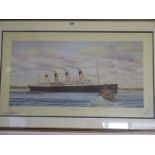 Five maritime signed prints after S W Fisher with artist's remarque, including one of the Titanic