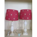 Two alabaster table lamps, 60cm tall