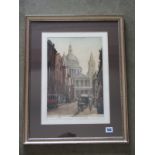 A signed GMA print of St Pauls London - signed Edward King - frame size 59cm x 47cm - good condition