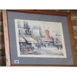 A Delarue print of Le Moulin Rouge - Paris - frame size 47cm x 57cm - good condition