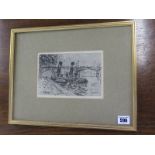 An etching by Paul Signac Pout des Arts - 13cm x 19cm - frame size 29cm x 37cm