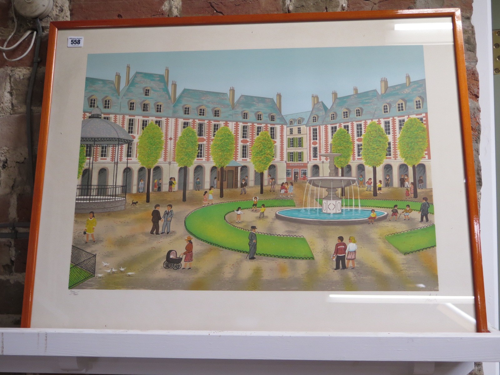 A limited edition lithograph of - Place des Vosges - by Fauch - signed and numbered 200 of 200,