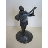 A speltar Pierrot figure, 20cm tall