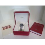 A gents 2003 Omega Quartz blue dial Seamaster professional wrist watch 300m, 40mm wide including