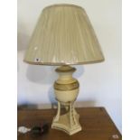 A new decorative triform table lamp with shade - 79cm H - working order