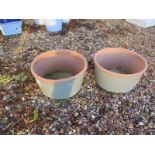 Two round Laura Ashley planters - diameter 40cm