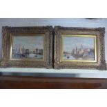 A pair of oil on canvas paintings by Johannes Frederick Hulk jnr, 1855-1913 of Hamburg and on the