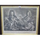 An 18th Century engraving of William III King of England and Frederick Duke of Schowberg by