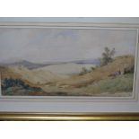 Edward Martin - Coastal landscape - watercolour, signed E Martin 1857 - overall size approx 64cm x