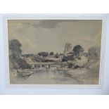 A 20th Century watercolour of a river scene, indistinctly signed - but dated 1951, see images for