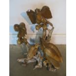 A large very decorative display, featuring nesting birds - 62cm H