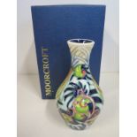 A 2003 Moorcroft New Zealand Fern pattern vase, approx 14cm H, with original box, with some signs of