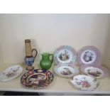 A pair of Vienna ribbon plates, a Berlin plate and similar Vienna plate, two Meissen plates and a