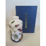 A 2010 Moorcroft Bramble revisited pattern vase, approx 14cm H, with original box, in good condition