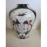 An Emma Bossons Moorcroft white Rose vase - 2004 - 14/300 - 22cm tall, good condition