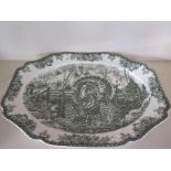 A large Thanksgiving platter depicting a turkey - His Majesty - made in England by Wedgwood