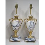 A fine pair of late 19th Century marble and ormolu lamps - 47cm tall - PAT tested