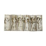 After Donatello (Italian 1386-1466). A set of six late 19th century plaster relief plaques of