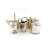 A mixed lot of old Sheffield plated items, comprising: a soap box, circa 1780, of globular form,